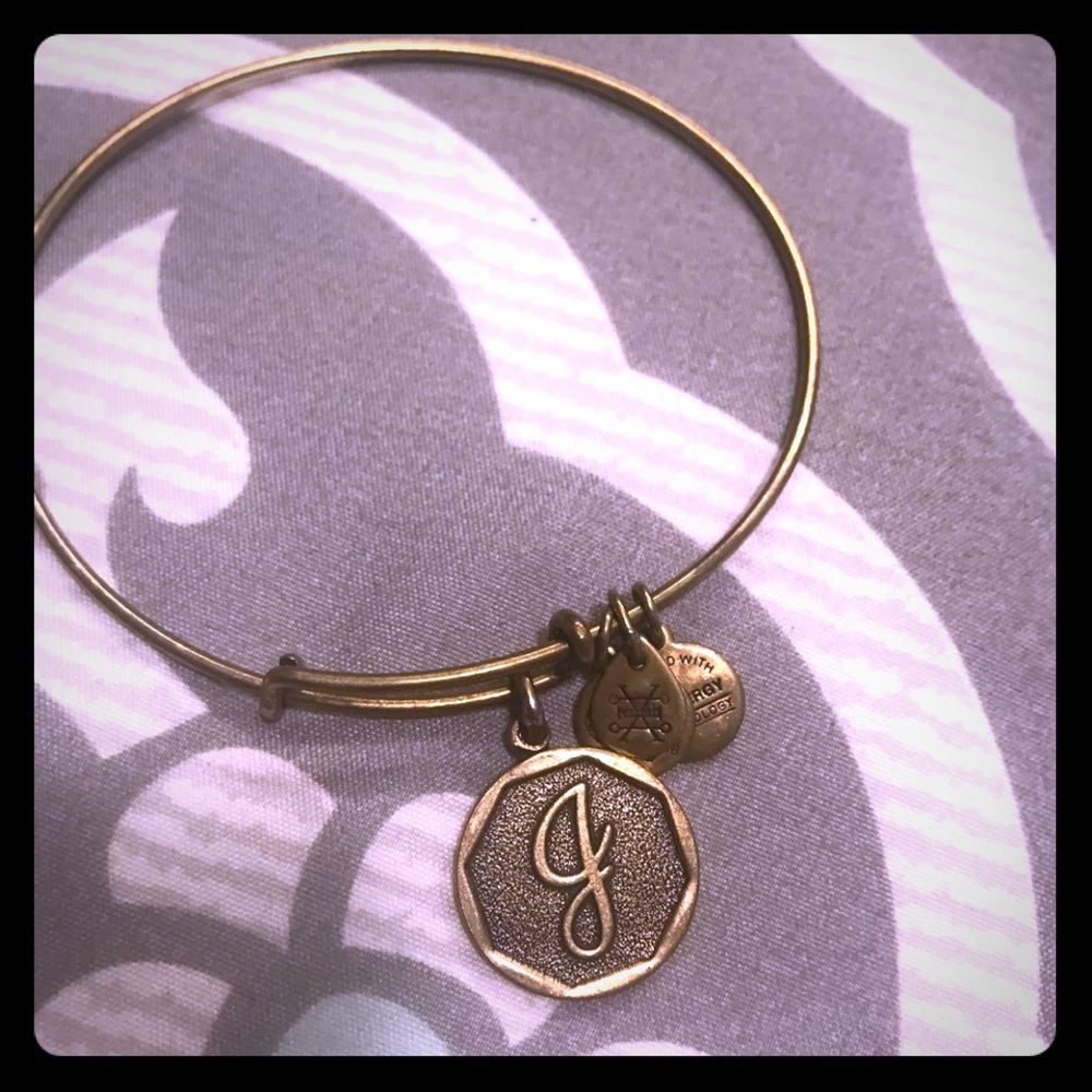 Alex And Ani “J” initial bracelet